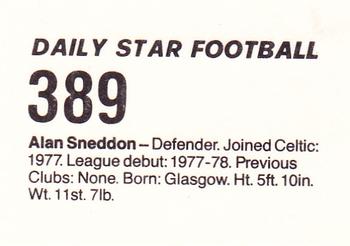 1980-81 Daily Star Football #389 Alan Sneddon Back