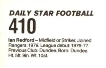 1980-81 Daily Star Football #410 Ian Redford Back