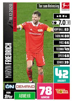 2020-21 Topps On-Demand Match Attax Bundesliga #024 Marvin Friedrich Front