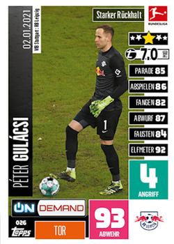 2020-21 Topps On-Demand Match Attax Bundesliga #026 Péter Gulácsi Front