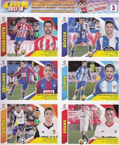 2017-18 Panini LaLiga Santander Este Stickers - Mercado de Invierno Jugon Sheets #3 Diego Costa / Eneko Boveda / Orellana / Iturra / Luciano Vietto / Arana Front