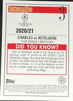 2020-21 Merlin Chrome UEFA Champions League #3 Charles de Ketelaere Back