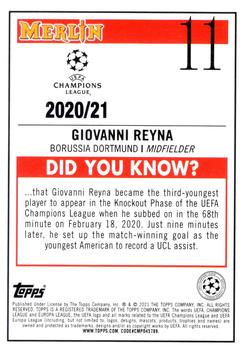 2020-21 Merlin Chrome UEFA Champions League #11 Giovanni Reyna Back