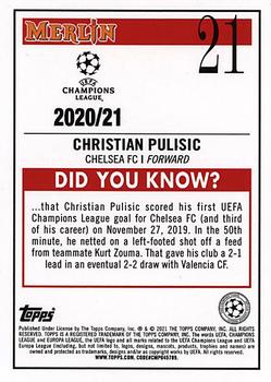 2020-21 Merlin Chrome UEFA Champions League #21 Christian Pulisic Back