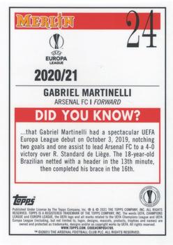 2020-21 Merlin Chrome UEFA Champions League #24 Gabriel Martinelli Back