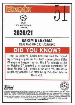 2020-21 Merlin Chrome UEFA Champions League #51 Karim Benzema Back