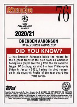 2020-21 Merlin Chrome UEFA Champions League #76 Brenden Aaronson Back