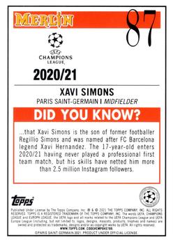 2020-21 Merlin Chrome UEFA Champions League #87 Xavi Simons Back