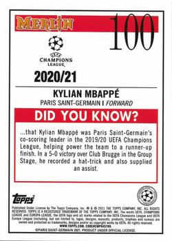 2020-21 Merlin Chrome UEFA Champions League #100 Kylian Mbappé Back