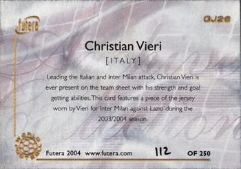 2004 Futera World Football Foil - Game Jersey #GJ26 Christian Vieri Back