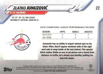 2019-20 Topps Chrome Sapphire Edition UEFA Champions League #22 Zlatko Junuzović Back
