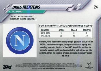 2019-20 Topps Chrome Sapphire Edition UEFA Champions League #24 Dries Mertens Back