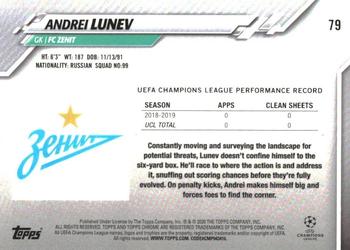 2019-20 Topps Chrome Sapphire Edition UEFA Champions League #79 Andrei Lunev Back