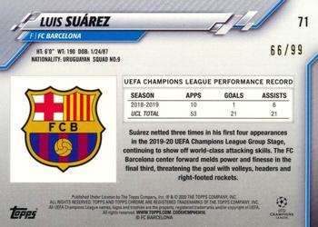 2019-20 Topps Chrome Sapphire Edition UEFA Champions League - Yellow #71 Luis Suárez Back