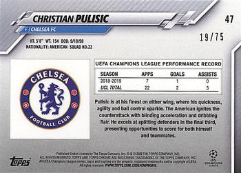 2019-20 Topps Chrome Sapphire Edition UEFA Champions League - Green #47 Christian Pulisic Back
