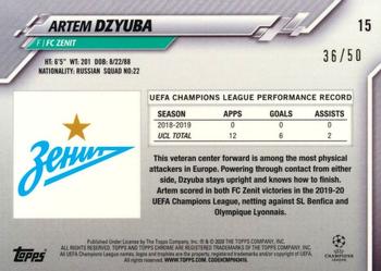 2019-20 Topps Chrome Sapphire Edition UEFA Champions League - Orange #15 Artem Dzyuba Back