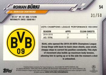 2019-20 Topps Chrome Sapphire Edition UEFA Champions League - Orange #54 Roman Bürki Back