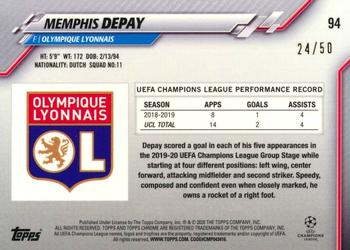 2019-20 Topps Chrome Sapphire Edition UEFA Champions League - Orange #94 Memphis Depay Back