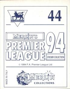 1993-94 Merlin's Premier League 94 Sticker Collection #44 Graeme Le Saux Back