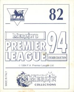 1993-94 Merlin's Premier League 94 Sticker Collection #82 Peter Atherton Back