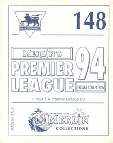 1993-94 Merlin's Premier League 94 Sticker Collection #148 Gary McAllister Back