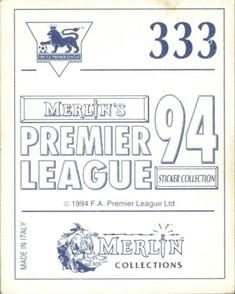 1993-94 Merlin's Premier League 94 Sticker Collection #333 Gary Penrice Back