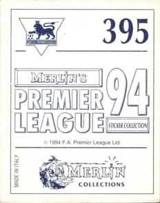 1993-94 Merlin's Premier League 94 Sticker Collection #395 Nicky Banger Back