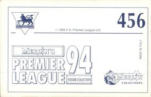 1993-94 Merlin's Premier League 94 Sticker Collection #456 John Fashanu Back