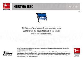 2019-20 Topps Now Bundesliga German #81 Hertha BSC Berlin Back
