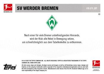 2019-20 Topps Now Bundesliga German #83 SV Werder Bremen Back
