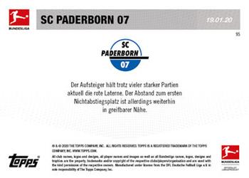 2019-20 Topps Now Bundesliga German #95 SC Paderborn Back