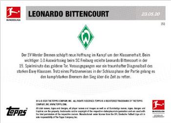 2019-20 Topps Now Bundesliga German #151 Leonardo Bittencourt Back