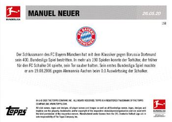 2019-20 Topps Now Bundesliga German #158 Manuel Neuer Back