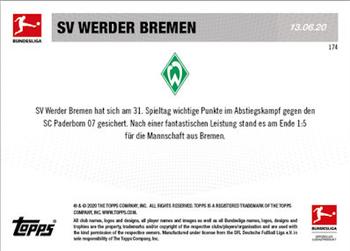 2019-20 Topps Now Bundesliga German #174 SV Werder Bremen Back