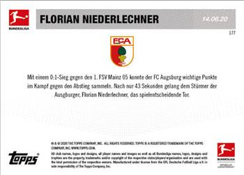 2019-20 Topps Now Bundesliga German #177 Florian Niederlechner Back