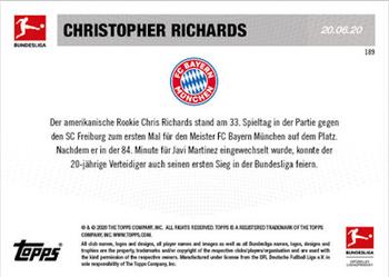 2019-20 Topps Now Bundesliga German #189 Christopher Richards Back