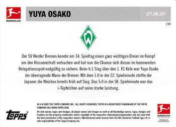 2019-20 Topps Now Bundesliga German #190 Yuya Osako Back