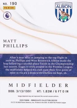 2020 Panini Immaculate Collection - Gold #190 Matt Phillips Back