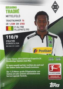 2015-16 Topps Chrome Bundesliga #160 Ibrahima Traoré Back