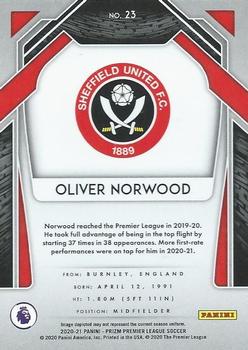 2020-21 Panini Prizm Premier League #23 Oliver Norwood Back