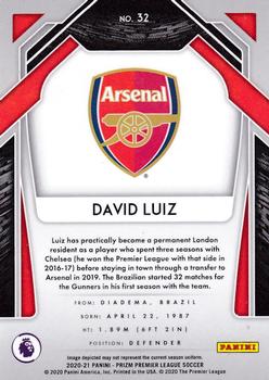 2020-21 Panini Prizm Premier League #32 David Luiz Back