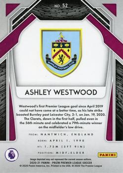 2020-21 Panini Prizm Premier League #52 Ashley Westwood Back