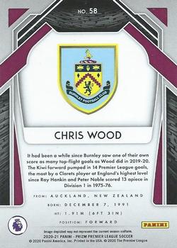 2020-21 Panini Prizm Premier League #58 Chris Wood Back