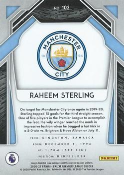 2020-21 Panini Prizm Premier League #102 Raheem Sterling Back