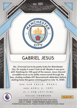 2020-21 Panini Prizm Premier League #105 Gabriel Jesus Back