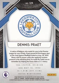 2020-21 Panini Prizm Premier League #129 Dennis Praet Back