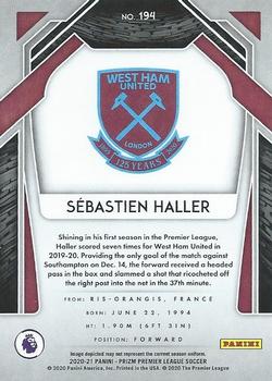 2020-21 Panini Prizm Premier League #194 Sebastien Haller Back