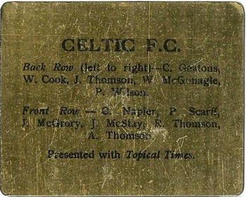 1931 Topical Times Famous Football Teams #NNO Celtic Team Group Back