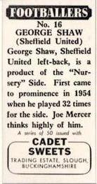 1958 Cadet Sweets Footballers #16 George Shaw Back