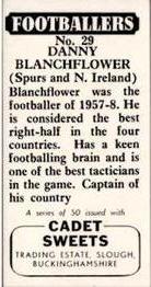 1958 Cadet Sweets Footballers #29 Danny Blanchflower Back